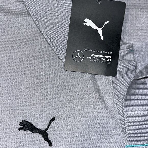Mercedes Benz AMG Petronas by F1 Formula One Gray Polo Sweatshirt Oversize 3X/2X - Picture 5 of 6